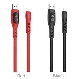 Кабель USB HOCO (S6) Sentinel LCD для iPhone Lightning 8 pin (1,2м) (красный)