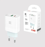 СЗУ USB/Type-C BC C62 (18W, QC3.0, PD) Белый
